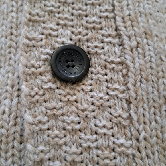 Triple Five Soul Cardigan Men's Medium Sweater Oatmeal Beige Grey Knit - Picture 9 of 13